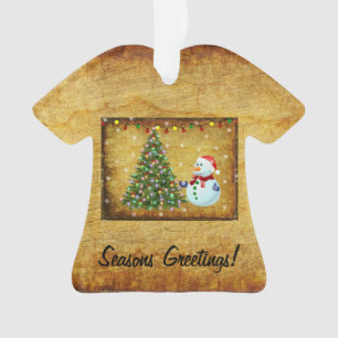 Christmas Tree Snowman Ornament
