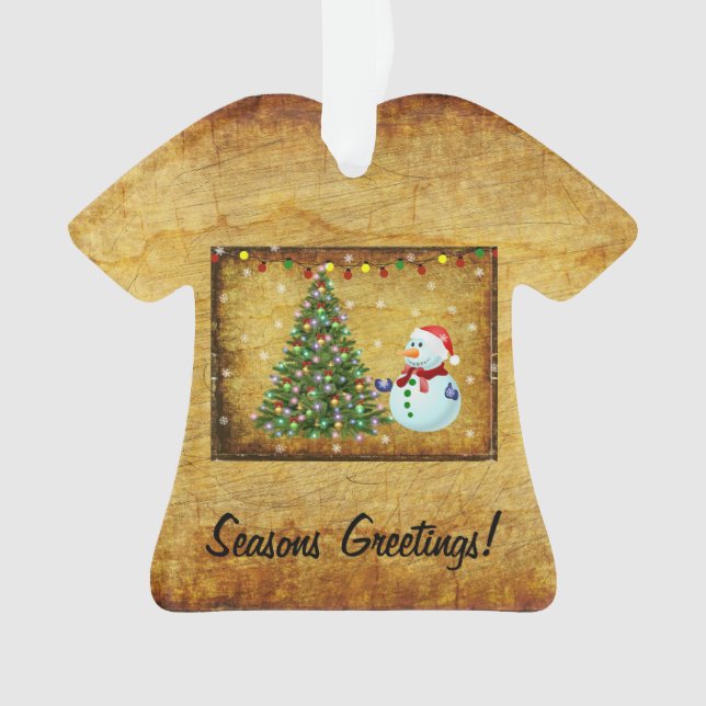 Christmas Tree Snowman Ornament (Front)