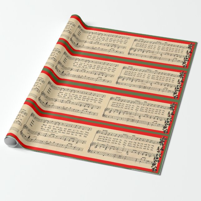 Christmas Tree Song Wrapping Paper (Unrolled)