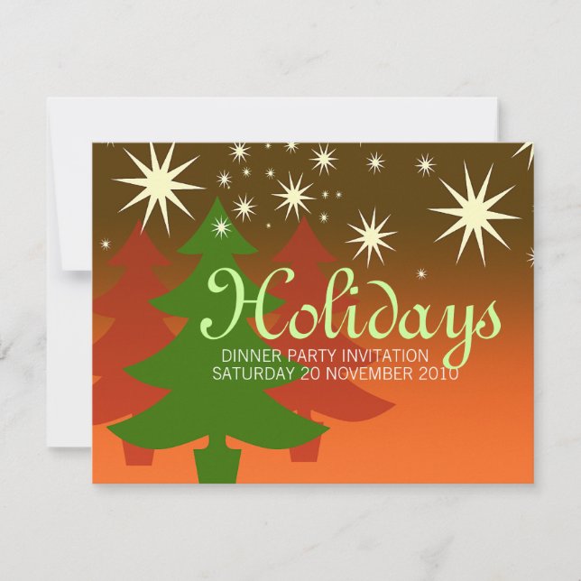 Christmas Tree Sparkly Star custom Invitations (Front)