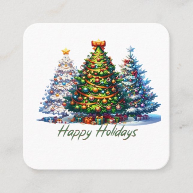 Christmas tree  square business card (Front)