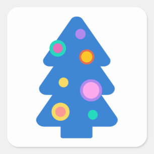 Christmas tree square sticker