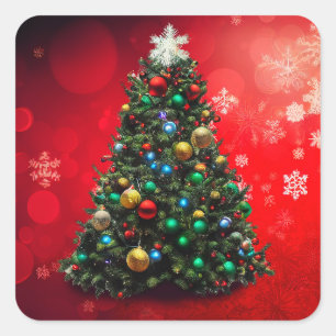 Christmas Tree Square Sticker