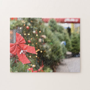 Christmas Tree Stand Upper West Side New York Jigsaw Puzzle