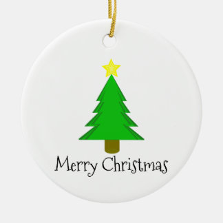 Christmas Tree Star Ceramic Ornament