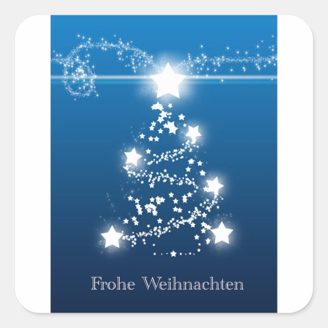 Christmas tree star Frohe Weihnachten Square Sticker (Front)