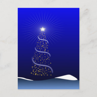 Christmas- Tree & Star Holiday Postcard