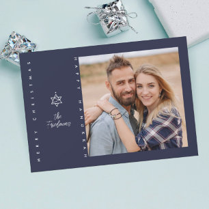 Christmas Tree Star of David Holiday Card