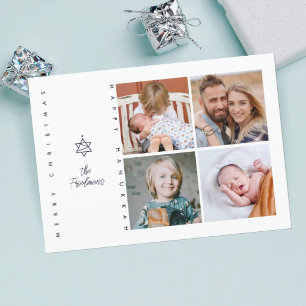 Christmas Tree Star of David Holiday Card