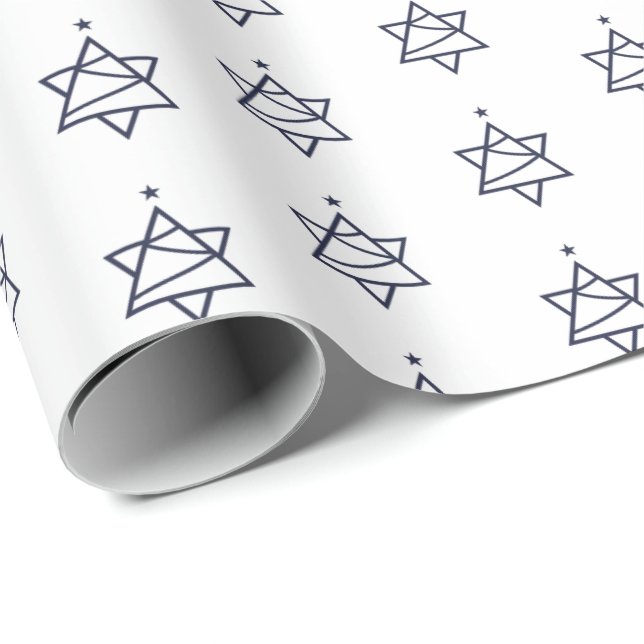 Christmas Tree Star of David Wrapping Paper (Roll Corner)