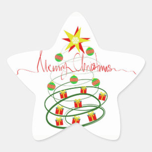 Christmas tree star sticker