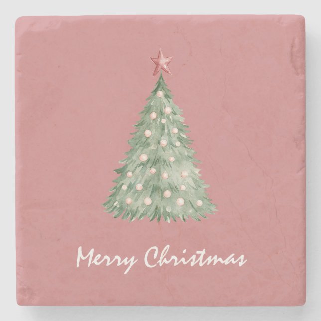 Christmas Tree Star Stone Coaster (Front)