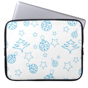Christmas tree, stars and balls - simple seamless laptop sleeve