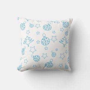 Christmas tree, stars and balls - simple seamless throw pillow