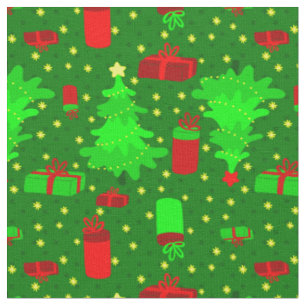 christmas tree stars xmas gift presents fabric