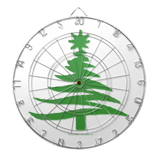 Christmas Tree Stencil Green Dartboard (Front)