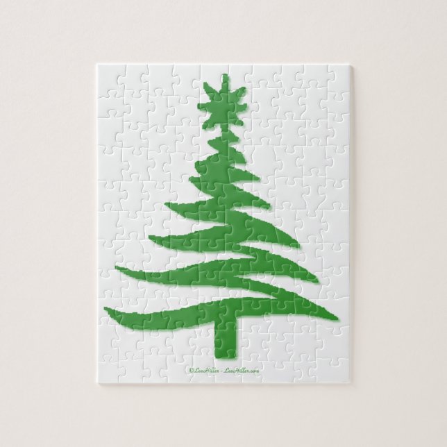 Christmas Tree Stencil Green Jigsaw Puzzle (Vertical)