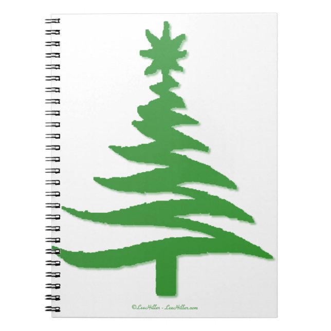 Christmas Tree Stencil Green Notebook (Front)