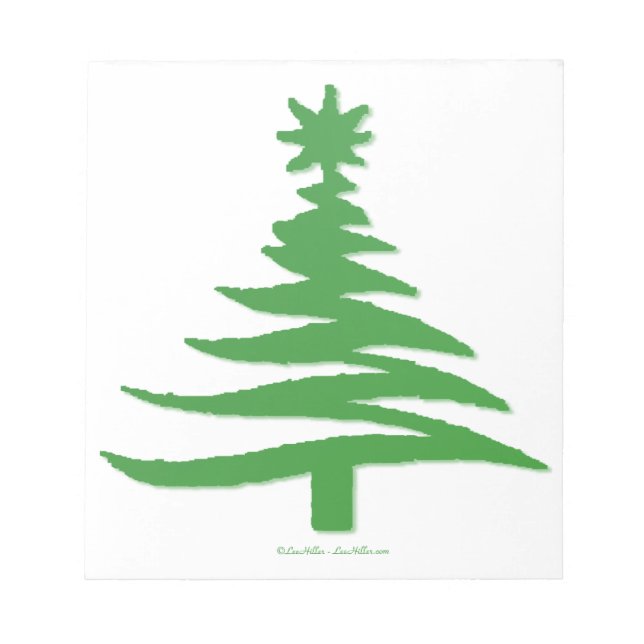 Christmas Tree Stencil Green Notepad (Front)
