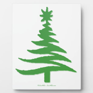 Christmas Tree Stencil Green Plaque