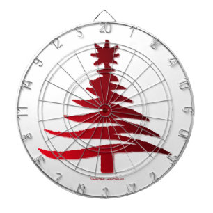 Christmas Tree Stencil Red Dartboard