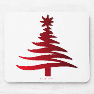Christmas Tree Stencil Red Mouse Pad