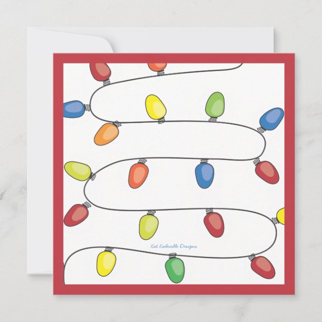Christmas Tree String of Lights Holiday Party Invitation (Front)