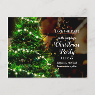 Christmas Tree String Of Lights Save The Date Announcement Postcard