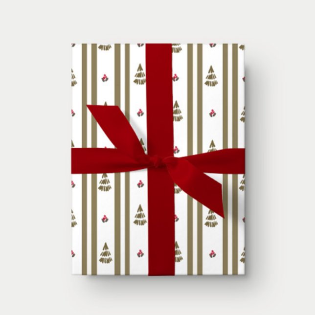 Christmas Tree Stripe Holiday Gift Wrapping Papere Paper (Creator Uploaded)