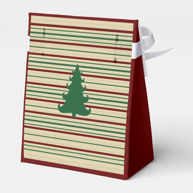 Christmas tree striped favour box (Back Side)