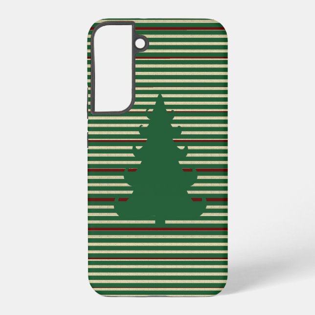 Christmas tree striped  samsung galaxy s22+ case (Back)
