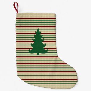 Christmas tree striped  small christmas stocking