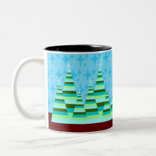 Christmas Tree Stripes Two-Tone Coffee Mug