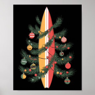 Christmas Tree Surfboard Poster