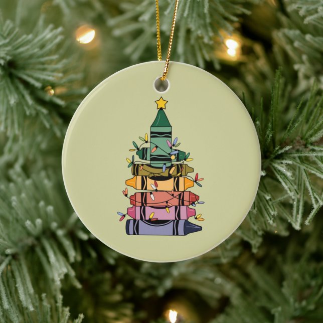 Christmas Tree Teacher Life Gift Teaching Ceramic Ornament (Tree)