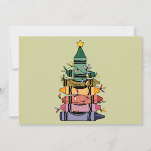 Christmas Tree Teacher Life Gift Teaching Holiday Card