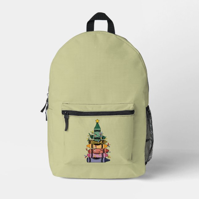 Christmas Tree Teacher Life Gift Teaching Printed Backpack (Front)