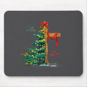 Christmas Tree The Season Jesus Cross Faith Holida Mouse Pad