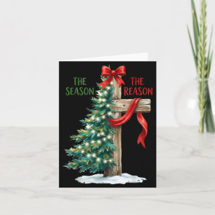 Christmas Tree The Season Jesus Cross The Reason X Card