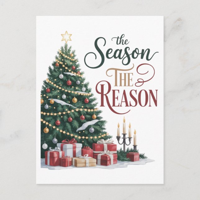 Christmas Tree The Season The Reason Postcard (Front)