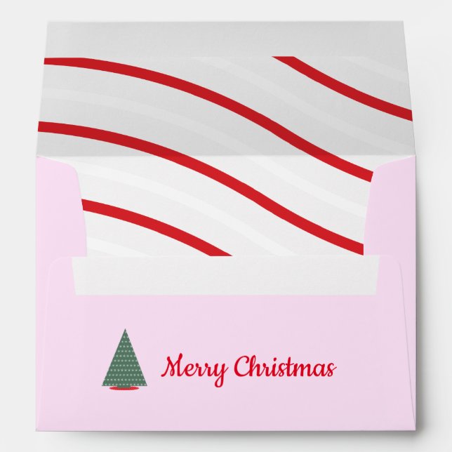 Christmas Tree Theme Holiday Red Candy Envelope (Back (Bottom))