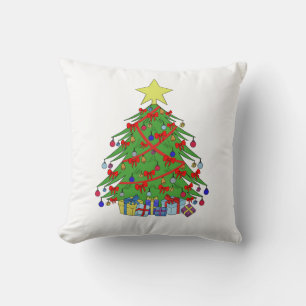 Christmas tree throw pillow