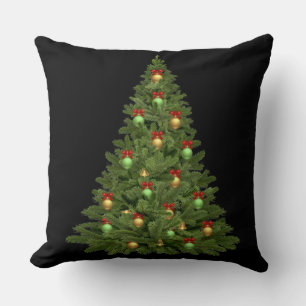 Christmas Tree Throw Pillow,Black Pillow