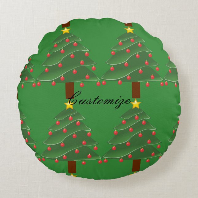 Christmas Tree Thunder_Cove Round Pillow (Front)