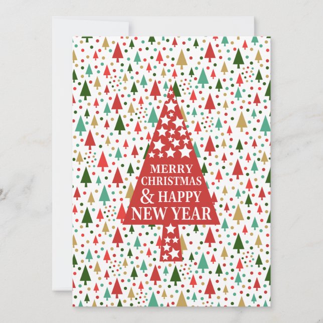 Christmas tree to customise holiday card (Front)