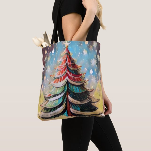 Christmas Tree Tote Bag (Close Up)