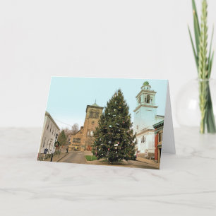 Christmas Tree Town Square Plymouth MA Holiday Card