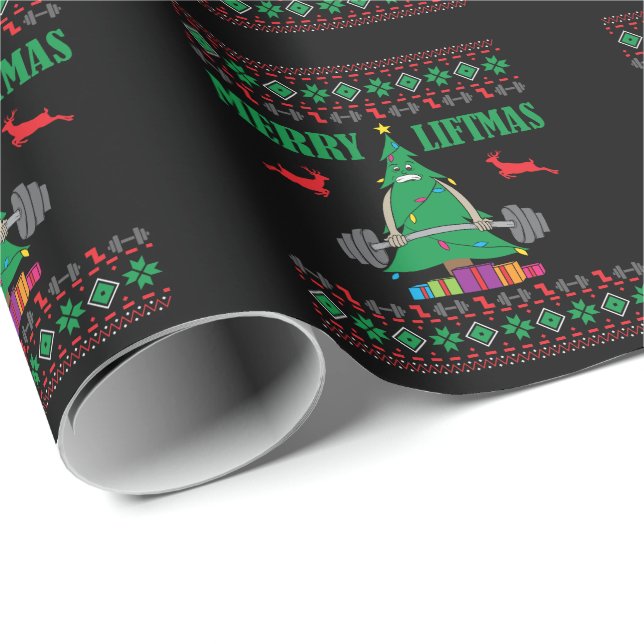 Christmas tree Train reindeer Wrapping Paper (Roll Corner)