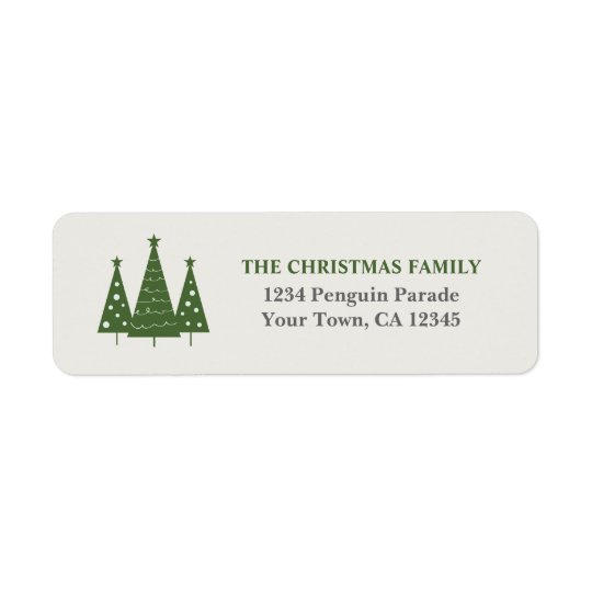 Christmas Tree Trio Return Address Label