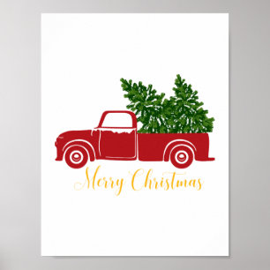 Christmas tree truck  print
